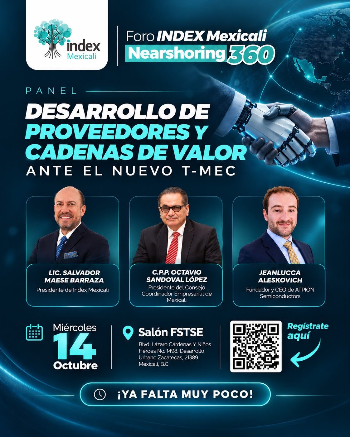 Arte oficial del panel Desarrollo de proveedores y cadenas de valor ante el nuevo T-MEC